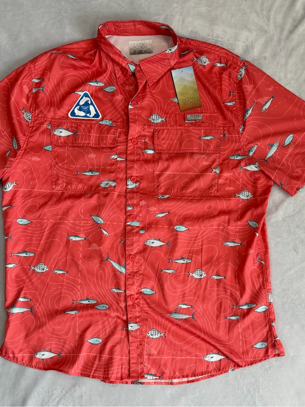 Ocean & Coast Coral Fishing Print Button-Up Shirt